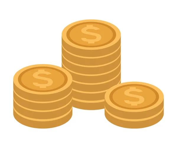 Money Coins Cash Icon Isolated — Stock Vector
