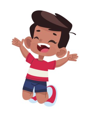 Zıplayan sevimli çocuk, ikon izole