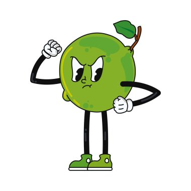 meyve çizgi film karakteri limon simgesi izole