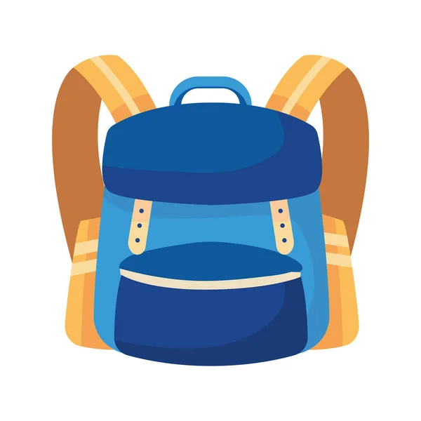 Back School Bag Blue Color Icon Isolated — Stock Vector