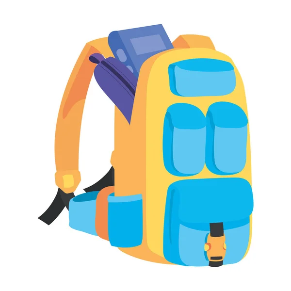 Back School Schoolbag Icon Isolated — Stock Vector