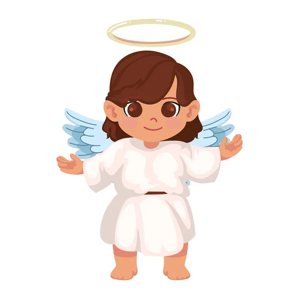 Little Angel Cute Icon Isolated — Stock Vector