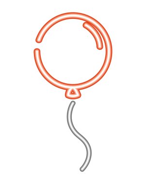 Helyum neon balonu parlak ikon izole vektörü