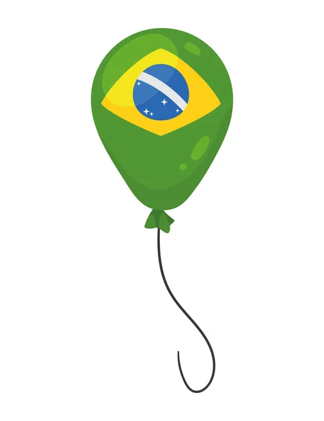 Braziliaanse Dag Viering Ballon Pictogram Geïsoleerde Vector — Stockvector