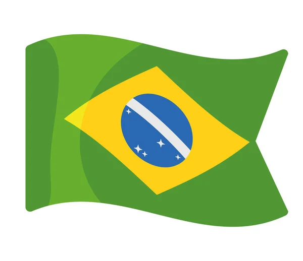 Brasilianischer Tag Feier Flagge Ikone Isolierter Vektor — Stockvektor