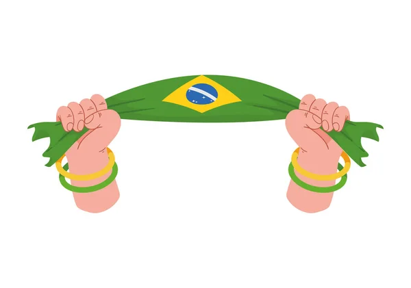 Brazil Day Celebration Country Icon Isolated Vector — Stock Vector