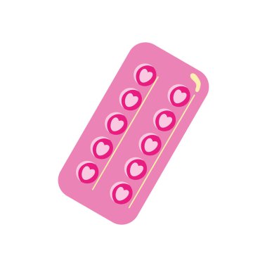 Doğum kontrol hapları ilaç ikonu izole