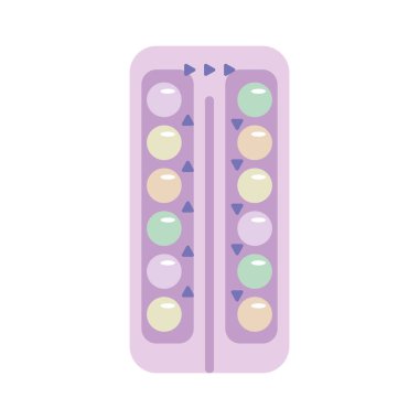 Doğum kontrol hapları eczane ikonu izole