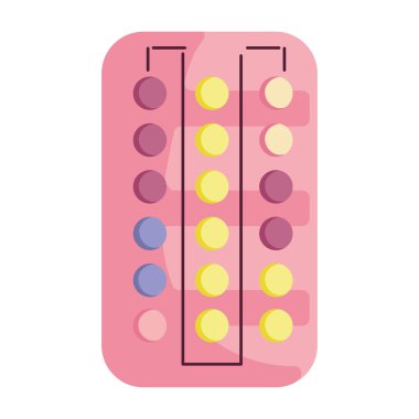 doğum kontrol hapları sağlık ikonu izole