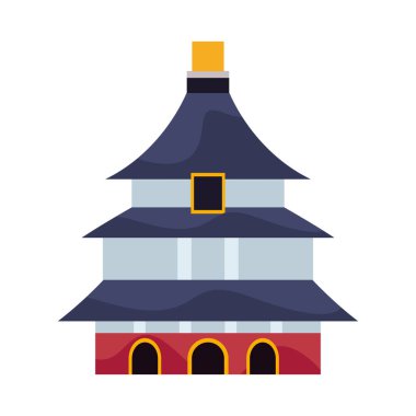 Çin pagoda simgesi izole edilmiş vektör