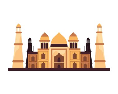 Taç mahal sarayı simgesi izole edildi