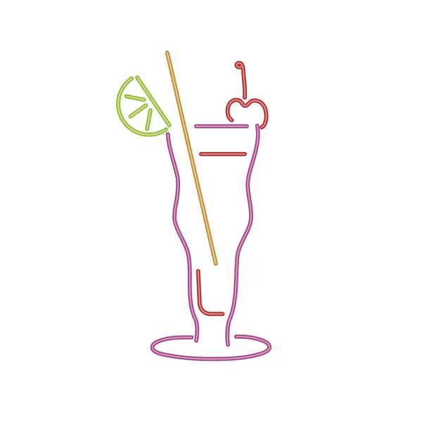 Neon Cocktail Party Icon Isolated — Stock Vector