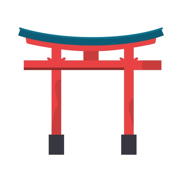 Torii Gate Japan Icon Isolated Vector — Stock Vector