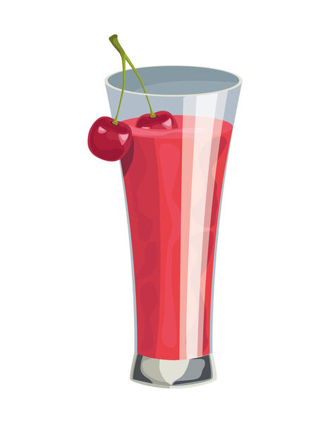 fruit drink cherry icon isolated