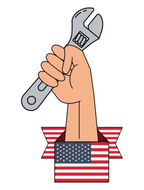 ABD İşçi Bayramı ulusal kutlama ikonu izole edildi