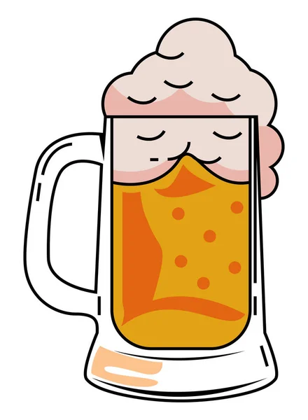 Beer Glass Foam Icon Isolated — Stock Vector
