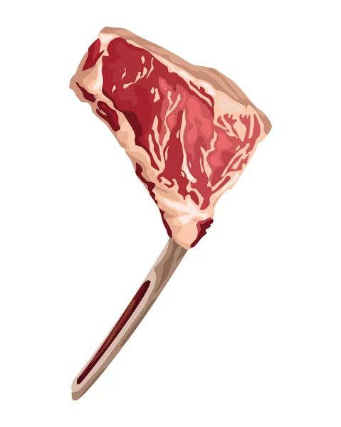 Ícone Costeleta Produto Carne Isolado — Vetor de Stock