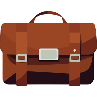 retro kahverengi okul çantası simgesi