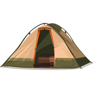 yeşil ve bej kamp ikonu