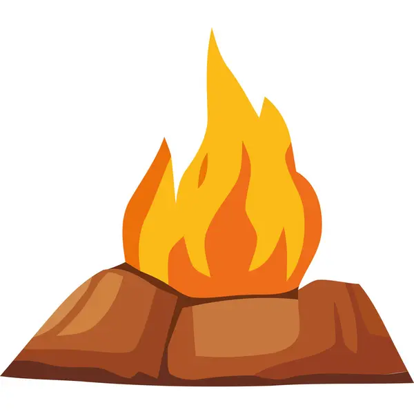 Campfire Flame Camping Isolated Icon — Stock Vector