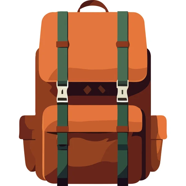オレンジの旅行袋のキャンプ装置のアイコン — ストックベクタ