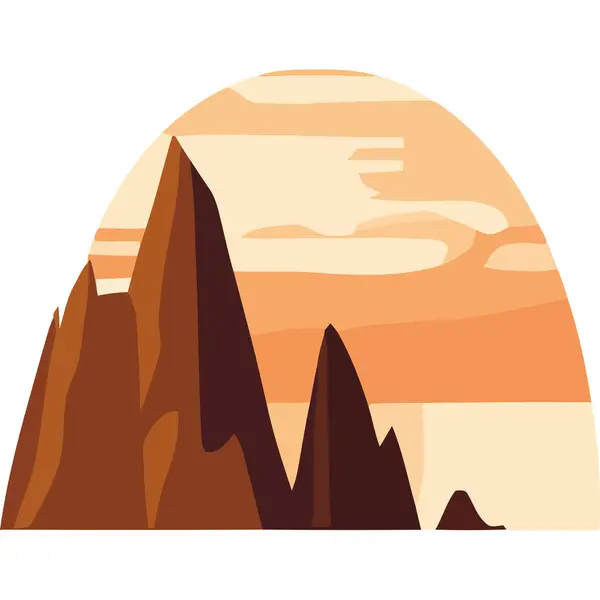 Paysage Aride Avec Scène Montagneuse — Image vectorielle