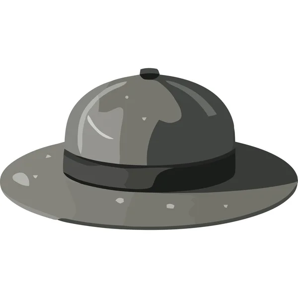 Chapeau Masculin Gris Chapeau Accessoire Icône — Image vectorielle