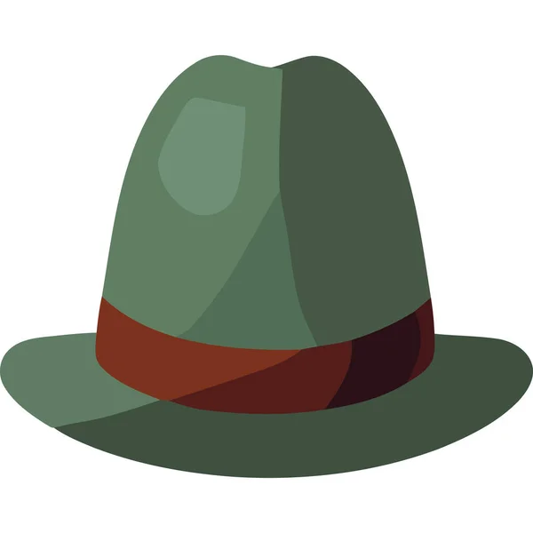 Green Male Hat Headwear Accessory Icon — Stock Vector