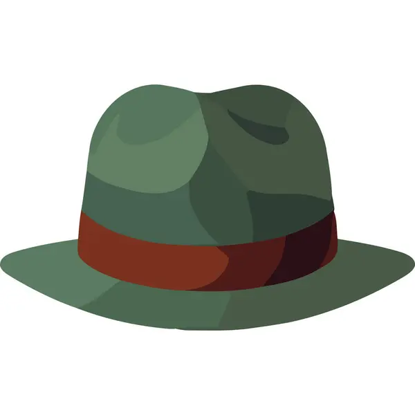 Sombrero Verde Masculino Cabeza Accesorio Icono — Archivo Imágenes Vectoriales