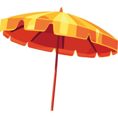 gerçekçi plaj şemsiye ekipman simgesi izole