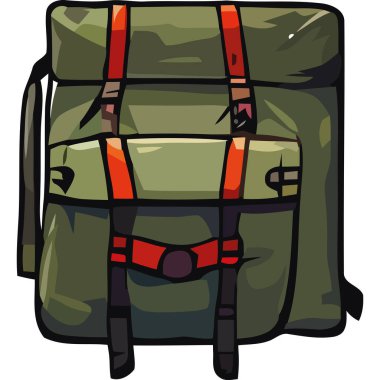 yeşil seyahat çantası kamp malzemesi simgesi