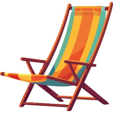 Çok renkli plaj sandalyesi ikonu izole edildi