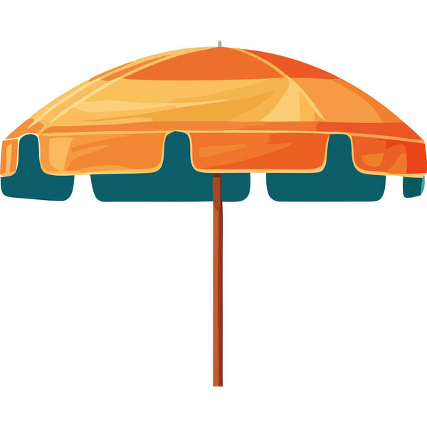 orange beach parasol equipment icon isolated