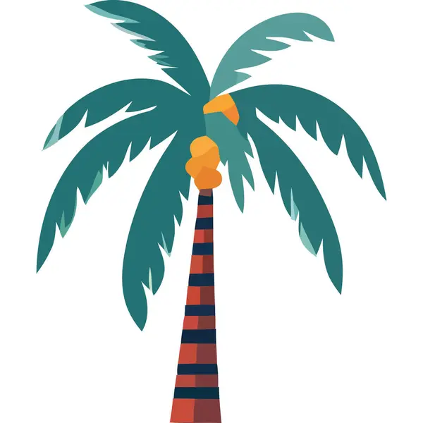 Palm Med Kokosnöt Ikon — Stock vektor