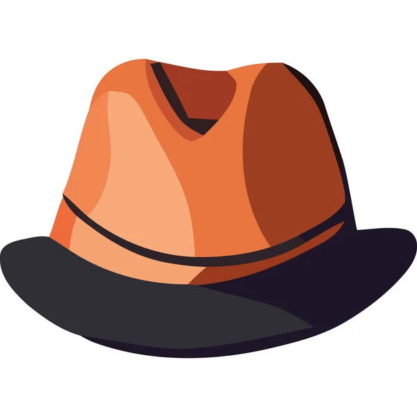 Orange Male Hat Elegant Accessory Icon — Stock Vector