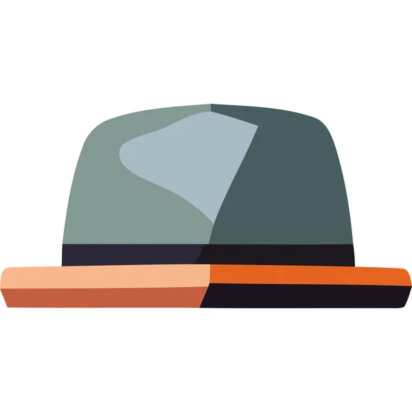 Gray Male Hat Elegant Accessory Icon — Stock Vector