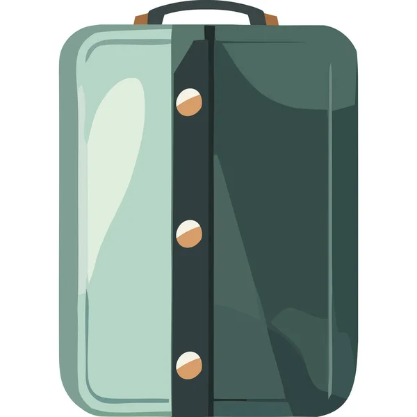Grüne Elegante Reisekoffer Ausrüstung Isoliert — Stockvektor