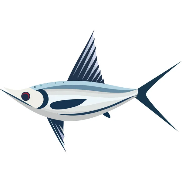 Blue Marlin Fish Animal Spice Isolated — Stock Vector