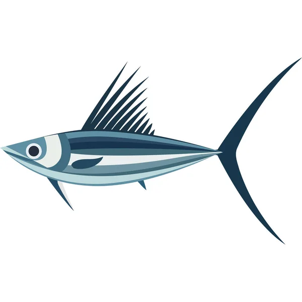Plachta Ryby Divoké Zvíře Koření Izolované — Stockový vektor