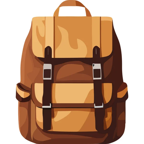 茶色の旅行袋のキャンプ装置のアイコン — ストックベクタ