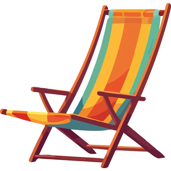 Wielokolorowe Wyposażenie Krzesła Plażowego Ikona Izolowane — Wektor stockowy