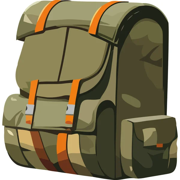 Classic Travelbag Camping Equipment Icon — Stock Vector