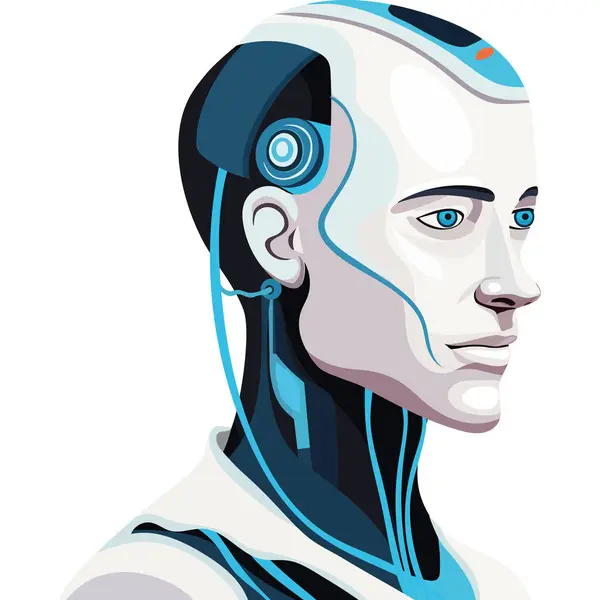 Profile Robot Technology Icon — Stock Vector