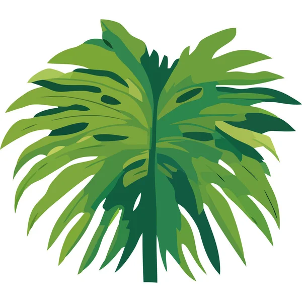 Zelená Exotická Rostlina Ikonou Listů — Stockový vektor