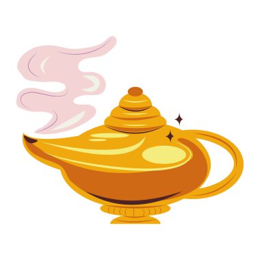 Duman simgesi izole edilmiş sihirli cin lambası