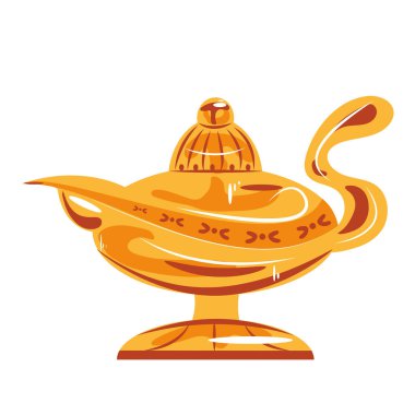 Sihirli cin lamba hazine ikonu izole