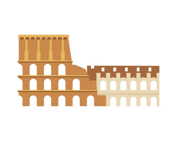 Római Colosseum Ikon Izolált Vektor — Stock Vector