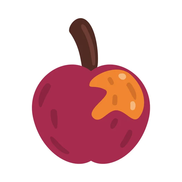 Ikona Wyizolowanych Owoców Jabłoni — Wektor stockowy