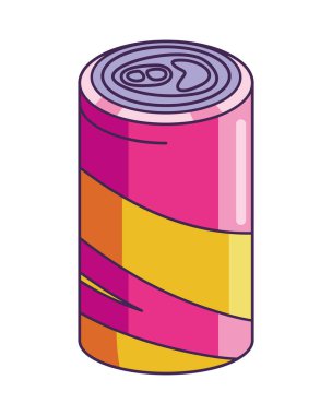 90 'ların pop sanat tarzı soda kutusu ikonu izole edildi