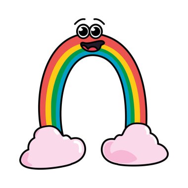 hava çizgi film karakteri gökkuşağı izole simgesi